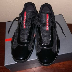 Mens Prada cup patent sneakers